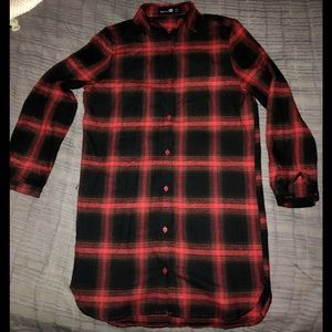 England’s boohoo blue brand long shirt Sz 6 trucker style cotton L/S NM